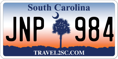 SC license plate JNP984