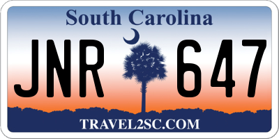 SC license plate JNR647
