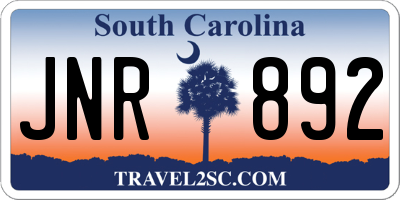 SC license plate JNR892