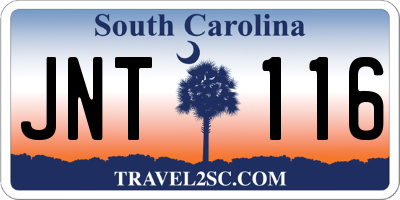 SC license plate JNT116