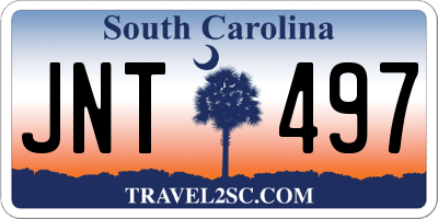 SC license plate JNT497