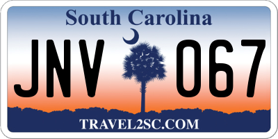 SC license plate JNV067
