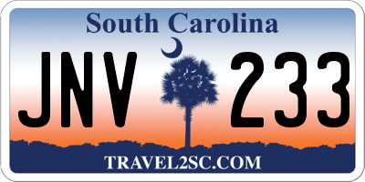SC license plate JNV233