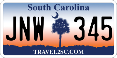 SC license plate JNW345