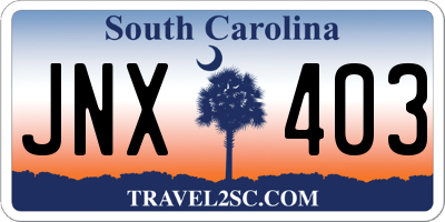 SC license plate JNX403