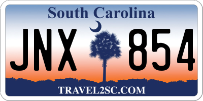 SC license plate JNX854