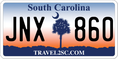 SC license plate JNX860