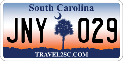 SC license plate JNY029
