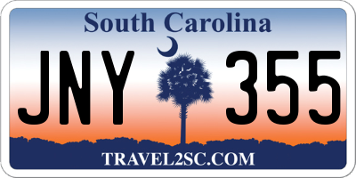 SC license plate JNY355