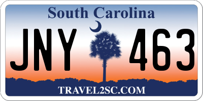 SC license plate JNY463
