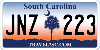 SC license plate JNZ223