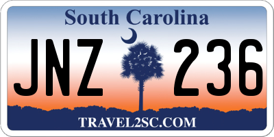 SC license plate JNZ236