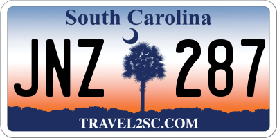 SC license plate JNZ287