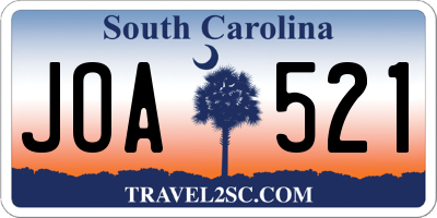 SC license plate JOA521