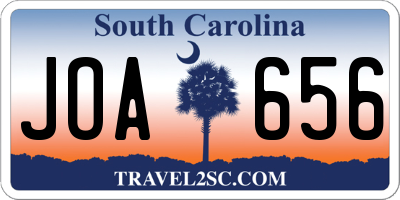 SC license plate JOA656