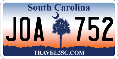 SC license plate JOA752