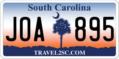 SC license plate JOA895