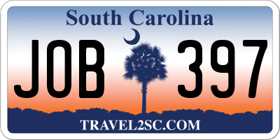 SC license plate JOB397