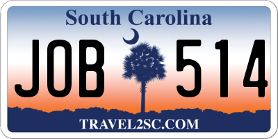 SC license plate JOB514