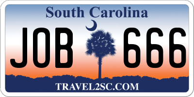 SC license plate JOB666