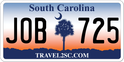 SC license plate JOB725