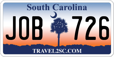 SC license plate JOB726
