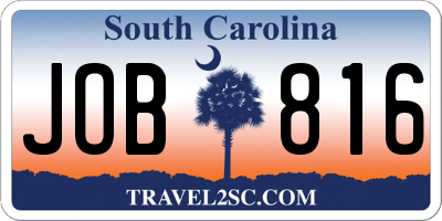 SC license plate JOB816