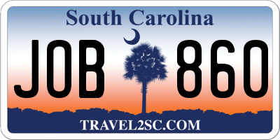 SC license plate JOB860
