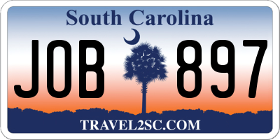 SC license plate JOB897