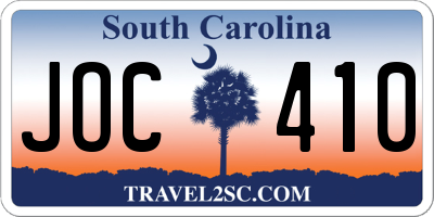 SC license plate JOC410
