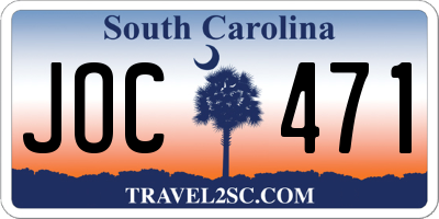 SC license plate JOC471
