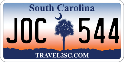 SC license plate JOC544