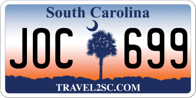 SC license plate JOC699