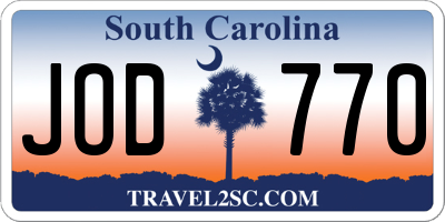 SC license plate JOD770
