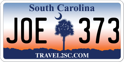 SC license plate JOE373