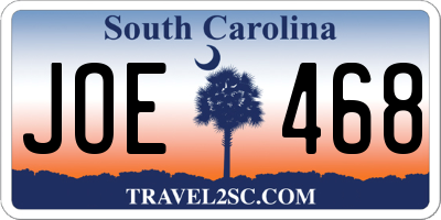 SC license plate JOE468