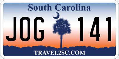 SC license plate JOG141