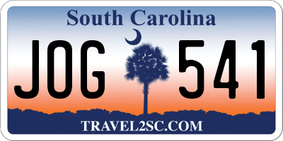 SC license plate JOG541