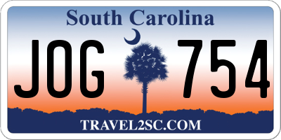 SC license plate JOG754