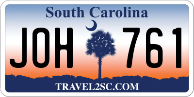 SC license plate JOH761