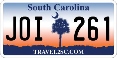 SC license plate JOI261
