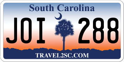 SC license plate JOI288