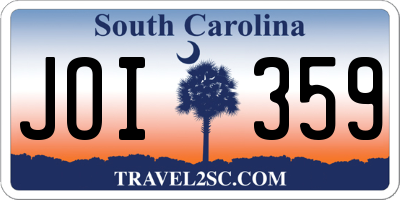 SC license plate JOI359