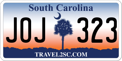 SC license plate JOJ323