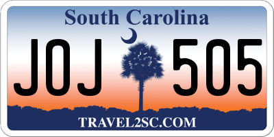 SC license plate JOJ505