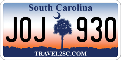 SC license plate JOJ930