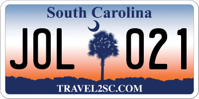 SC license plate JOL021