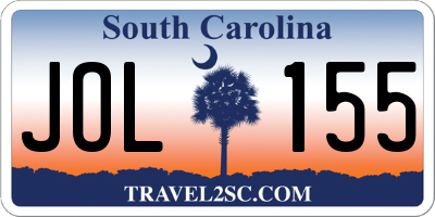 SC license plate JOL155
