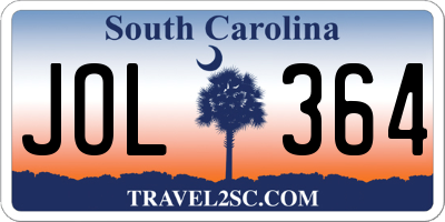 SC license plate JOL364