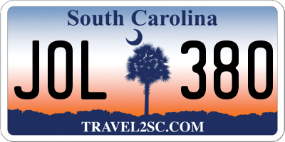 SC license plate JOL380